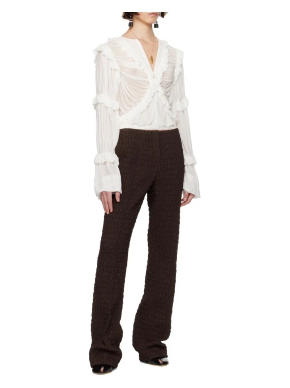 NWT $750 Tory Burch Slim Wool And Silk Pant - Boba Brown